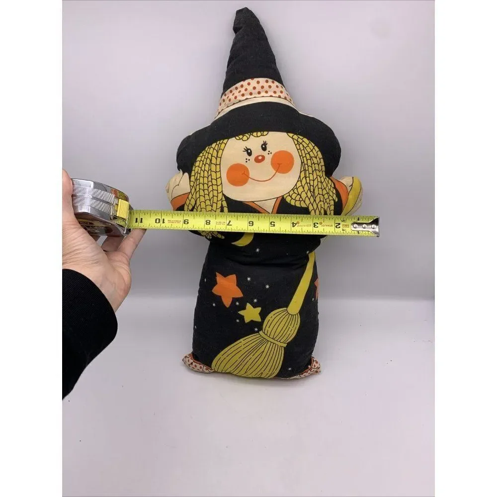 Vintage Stitch Witch Halloween Pillow Plush Decor